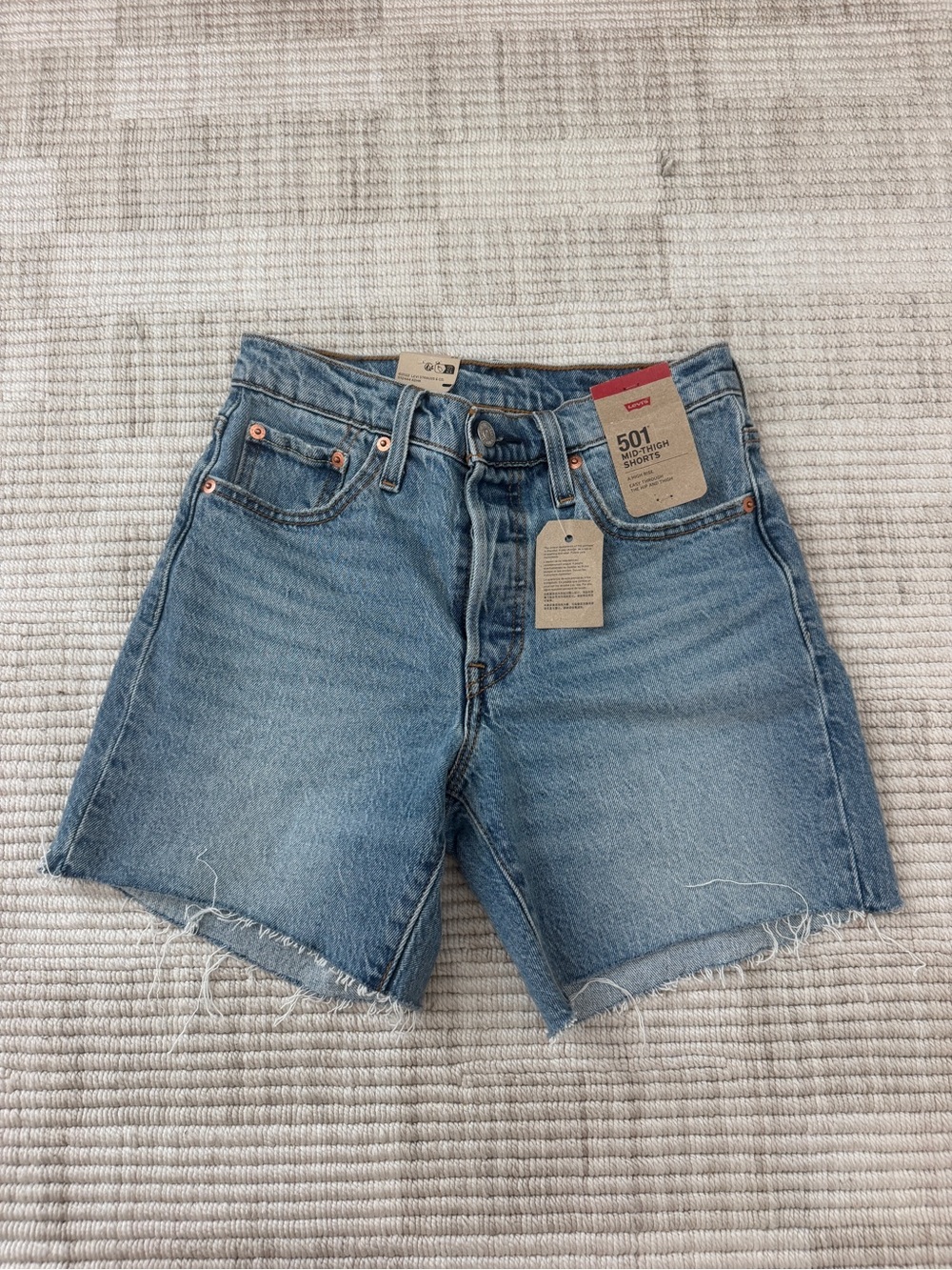 Levi's 501 Cutoff Jean Shorts - Light Blue Denim